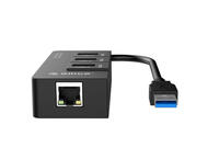 Кабели и Адаптери Orico USB3.0 to USB3.0 * 3 / Gigabit Ethernet Adapter (HR01-U3)
