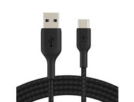 Кабели и Адаптери Belkin кабел BOOST↑CHARGE™ с оплетка от USB-C към USB-A (2 метра, черен)