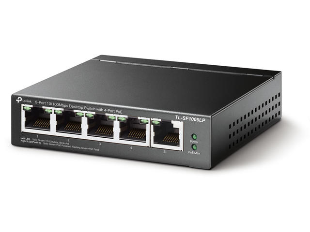 Мрежово оборудване TP-Link TL-SF1005LP с 4 PoE порта