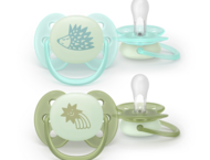 Залъгалки Philips Avent Pacifier Ultra Soft NightTime SCF094/01​, 0-6 м., 2 броя