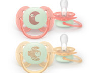 Залъгалки Philips Avent Pacifier Ultra Soft NightTime SCF094/02, 0-6 м., 2 броя