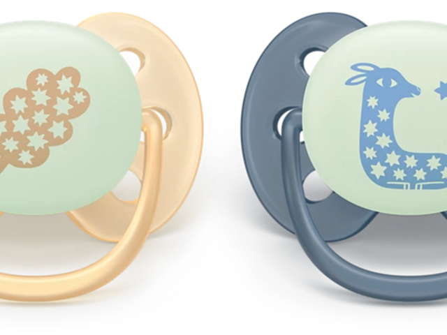 Залъгалки Philips Avent Pacifier Ultra Soft NightTime SCF094/03, 6-18 м., 2 броя
