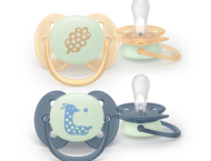 Залъгалки Philips Avent Pacifier Ultra Soft NightTime SCF094/03, 6-18 м., 2 броя