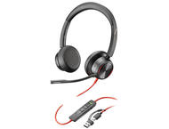 Слушалки HP Poly Blackwire 8225 сертифицирани за Microsoft Teams USB-C слушалки + USB-C/A адаптер (8X225AA)